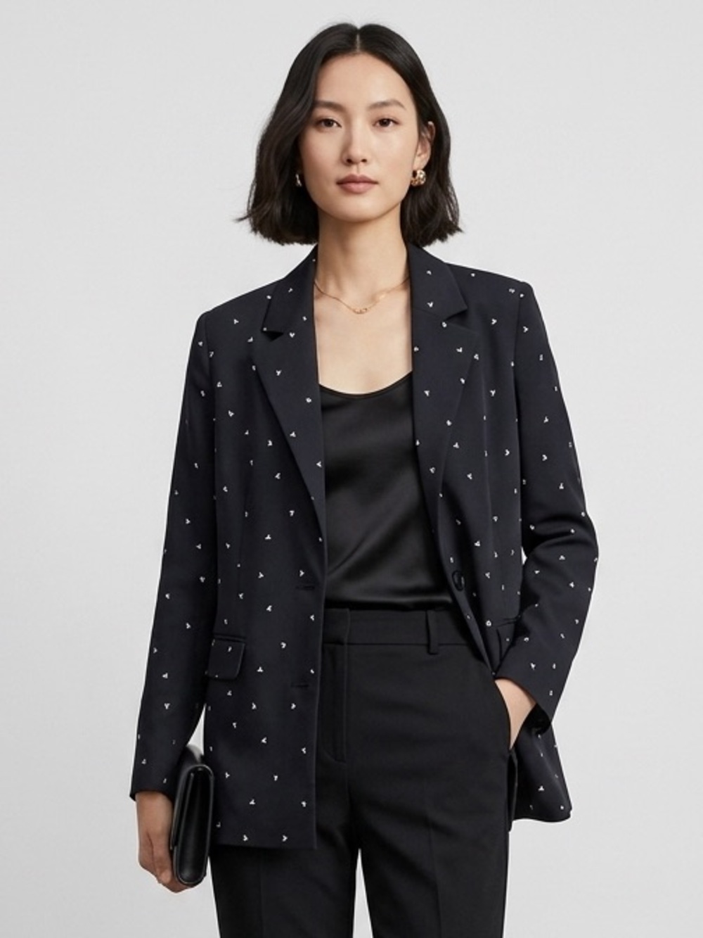 InWear Blazer Patterned Structured Tailored Black Size 8